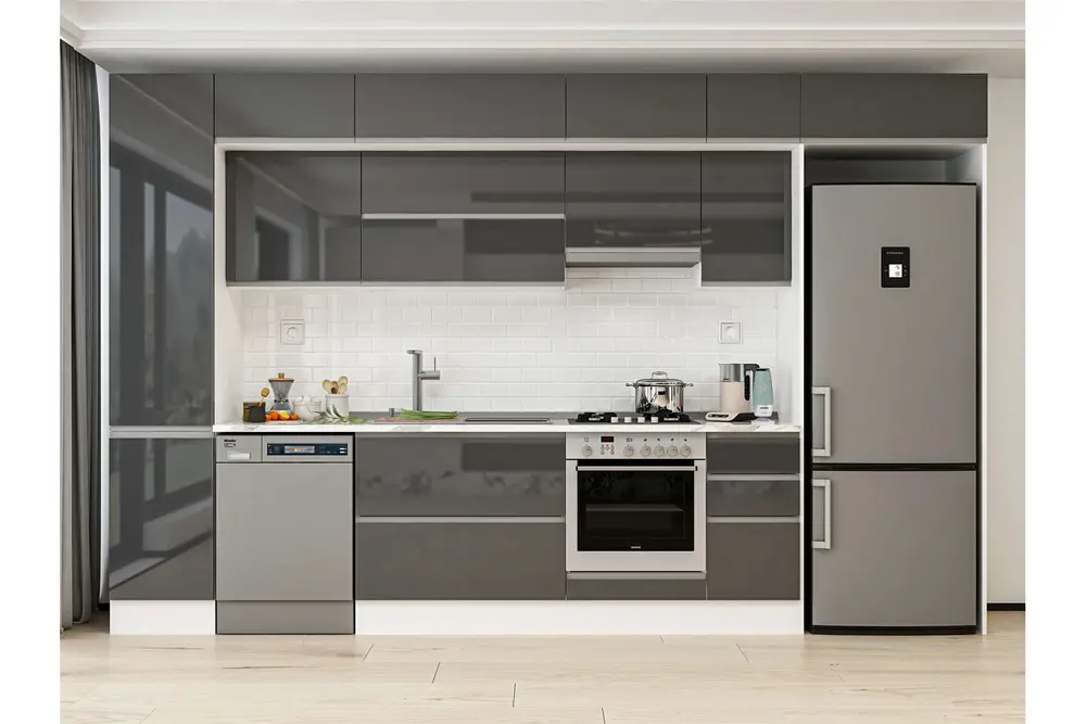 Alvinka 375X240 Cm Mutfak Dolabı, Mbb E90B45S40 1 Antrasit Suntalam