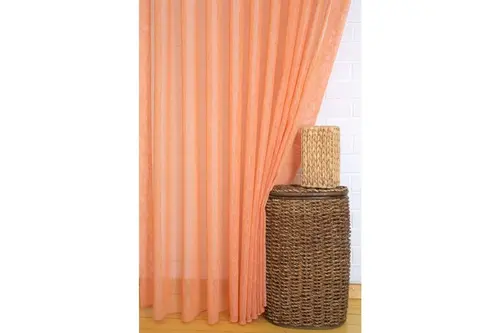 Keten Tül Portakal Rengi 1-2,5 Orta Sık Pile 100X260