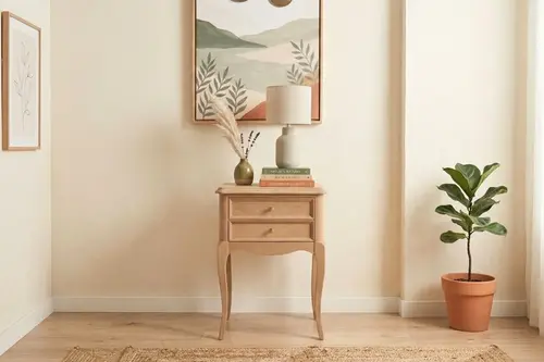 Oslo Rustik Komodin, Ahşap Naturel