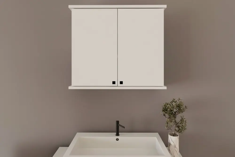 Ruda Banyo Dolabı, Beyaz, İki Kapaklı