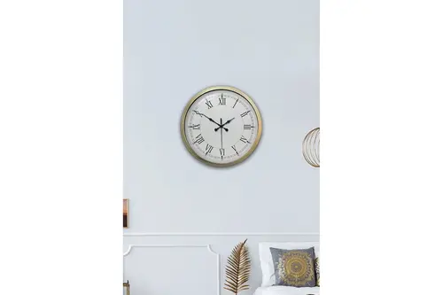 Retro Modern Roma Rakamlı Metal Duvar Saati 40 Cm