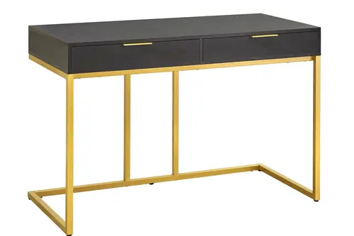 Wendy Gold Metal Çalışma Masası, Siyah