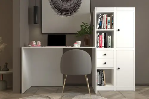 Modüler Çalışma Masası, Açık Raf 2 Kapaklı