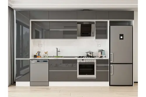 Alvinka 375X240 Cm Mutfak Dolabı, Mbb E90B45S40 2 Antrasit Suntalam