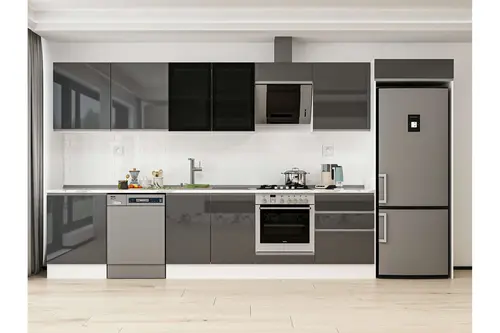 Alvinka 400X222 Cm Mutfak Dolabı, Mb E80S60S60 3 Antrasit Suntalam