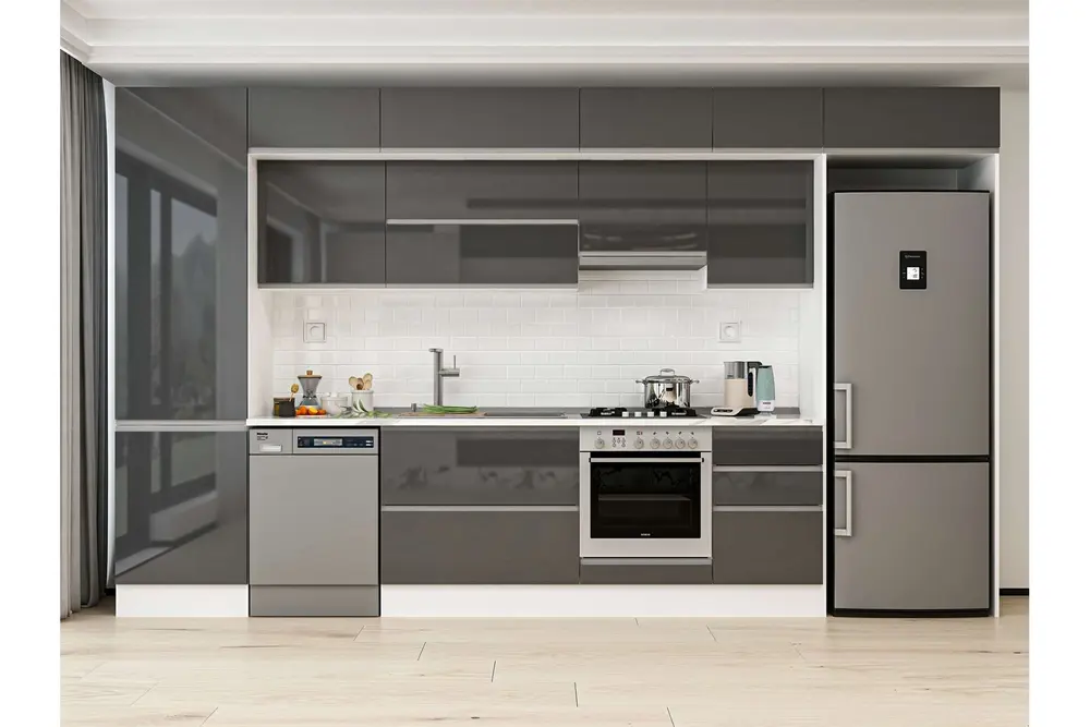 Alvinka 400X240 Cm Mutfak Dolabı, Mbb E90B60S50 1 Antrasit Suntalam