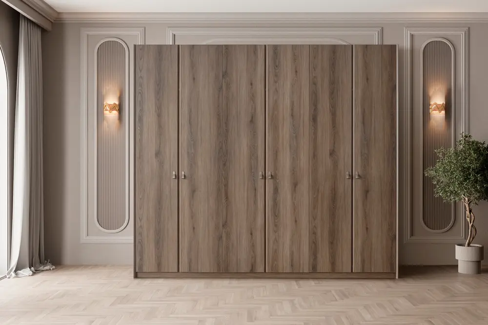 Madera Ahşap Kapaklı Gardırop, 6 Kapaklı