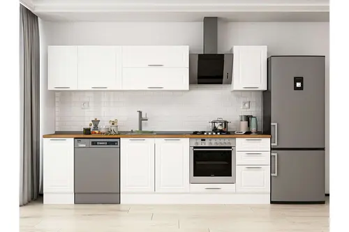 Alvinka 295X210 Cm Klasik Mebran Mutfak Dolabı, M E90S40S45 2 Mebran Beyaz Suntalam