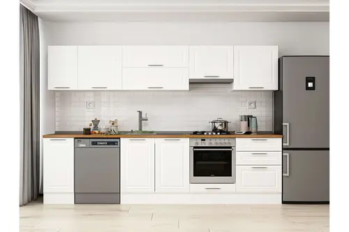 Alvinka 310X210 Cm Klasik Mebran Mutfak Dolabı, M E90S40S60 1 Mebran Beyaz Suntalam