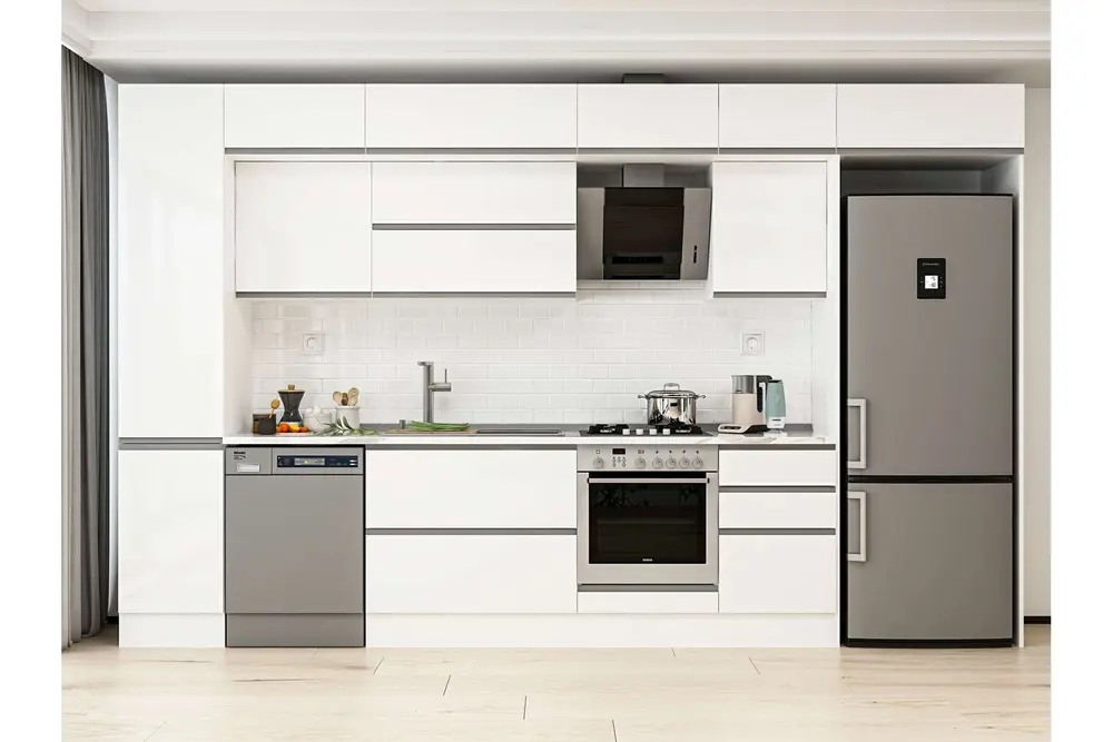 Alvinka 375X240 Cm Mutfak Dolabı, Mbb E80B45S50 2 Beyaz Suntalam