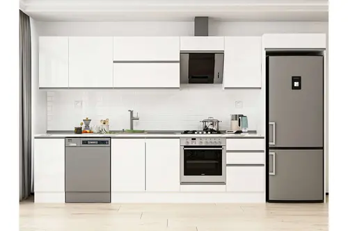 Alvinka 370X222 Cm Mutfak Dolabı, Mb E80S40S50 2 Beyaz Suntalam