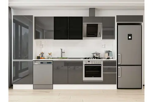 Alvinka 390X222 Cm Mutfak Dolabı, Mbb E90B60S40 3 Antrasit Suntalam