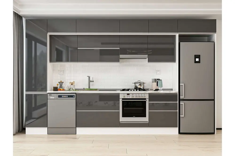 Alvinka 395X240 Cm Mutfak Dolabı, Mbb E90B45S60 1 Antrasit Suntalam