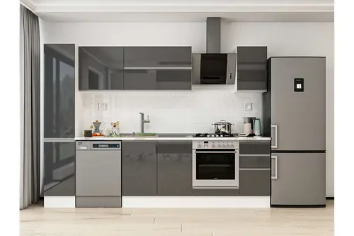 Alvinka 280X210 Cm Mutfak Dolabı, Mb E80B40S40 2 Antrasit Suntalam