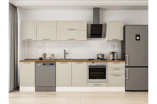 Alvinka 295X210 Cm Klasik Mebran Mutfak Dolabı, M E80S45S50 2 Mebran Kumtaşı Suntalam