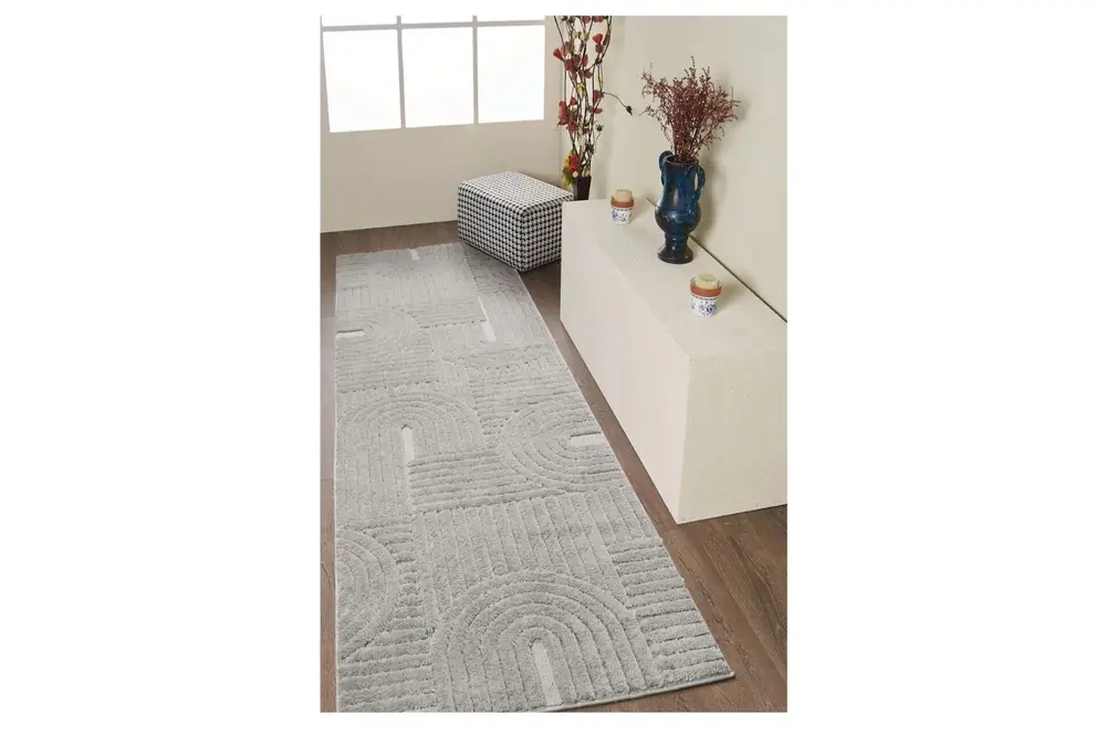 Elit Bukleli Yumuşak Peluş Post Shaggy Halı, 691B, 60X110