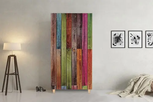 Stil Gardırop, 2 Kapaklı, Renkli