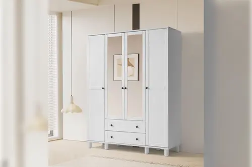 Nola Gardırop, Beyaz, 4 Kapaklı