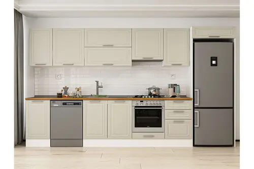 Alvinka 385X222 Cm Klasik Mebran Mutfak Dolabı, Mb E90S45S50 1 Mebran Kumtaşı Suntalam