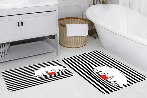 Rovigo Home Dijital Baskılı İkili Banyo Paspas Takımı, Rvg5264