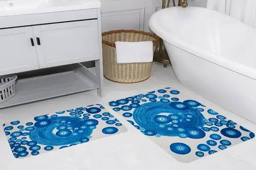 Rovigo Home Dijital Baskılı İkili Banyo Paspas Takımı, Rvg5251