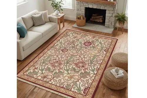 Vintage Çiçek Dokuma Taban Halı, 571 Yng 80X150 Cm
