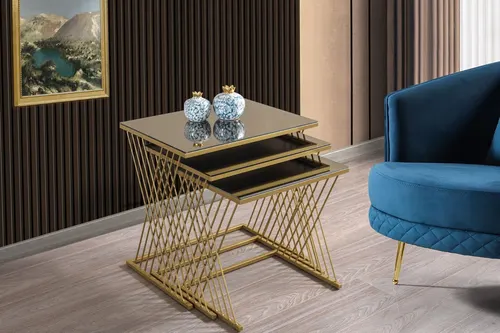Vienna Zigon Sehpa, Gold Bronz