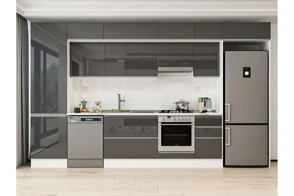 Alvinka 395X240 Cm Mutfak Dolabı, Mbb E90B60S45 1 Antrasit Suntalam