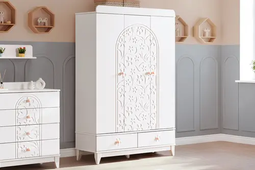 Garden 3 Kapaklı 2 Çekmeceli Dolap, Beyaz