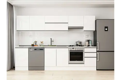 Alvinka 295X210 Cm Mutfak Dolabı, M E80S50S45 1 Beyaz Suntalam