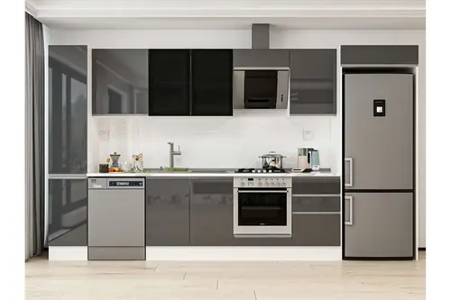 Alvinka 370X222 Cm Mutfak Dolabı, Mbb E80B40S50 3 Antrasit Suntalam