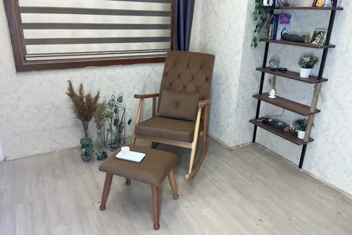 Trend Naturel Puflu Sallanan Sandalye, Kahve