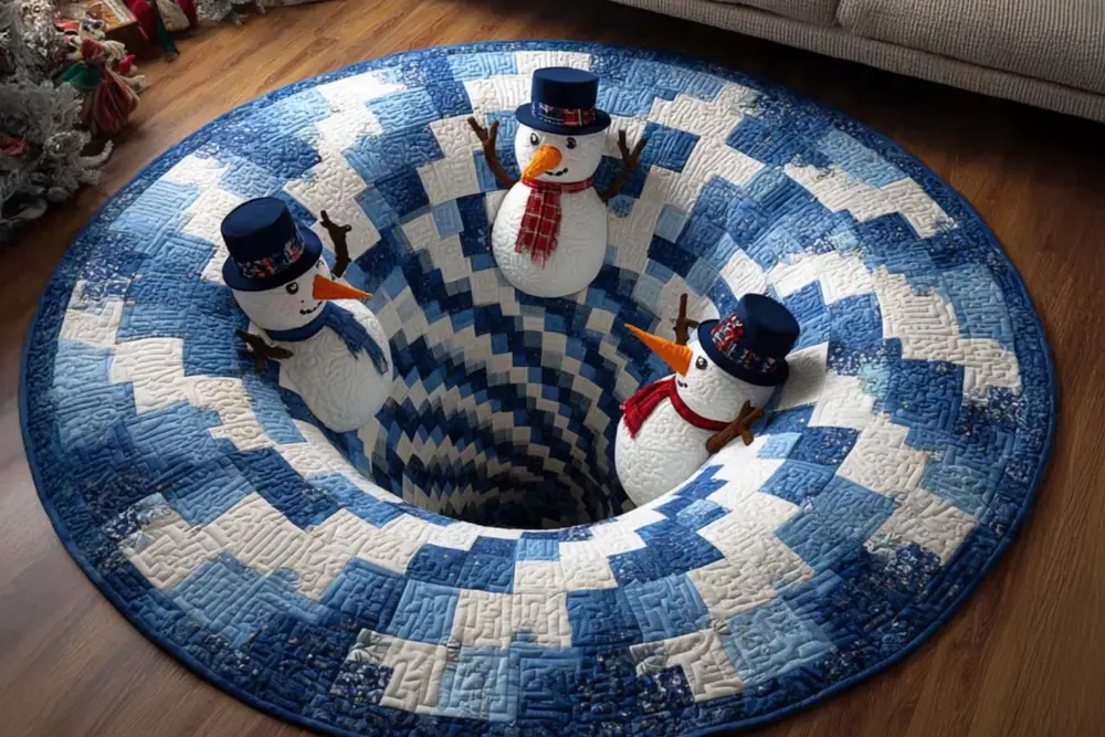 Snowman Yılbaşı Temalı Halı, 511 Yng 80X80Cm