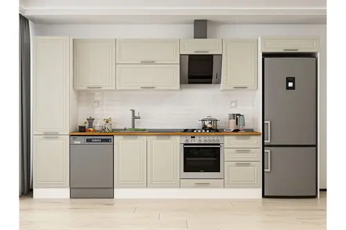 Alvinka 380X222 Cm Klasik Mebran Mutfak Dolabı, Mbb E80B50S50 2 Mebran Kumtaşı Suntalam