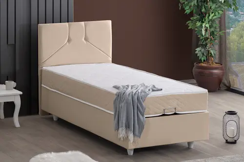 Wick Baza Başlık Ve Yatak Seti, Bej 150X200