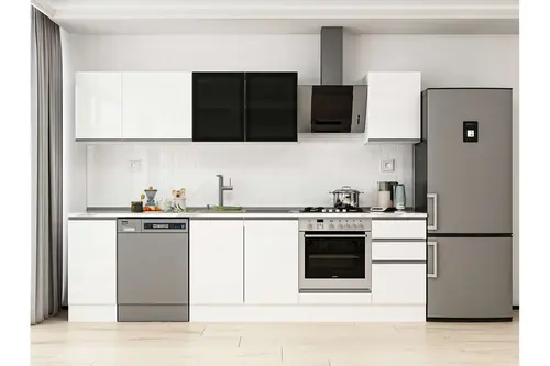 Alvinka 285X210 Cm Mutfak Dolabı, M E80S40S45 3 Beyaz Suntalam