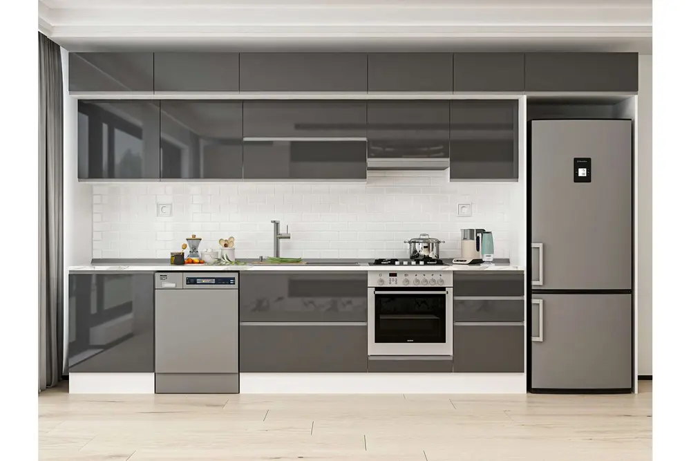 Alvinka 400X240 Cm Mutfak Dolabı, Mb E90S60S50 1 Antrasit Suntalam