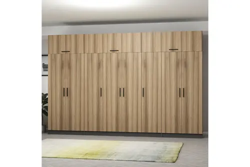 Kale 8 Kapaklı 2 Çekmeceli Dolap Ve Yüklük Antrasit Dore 235Cm