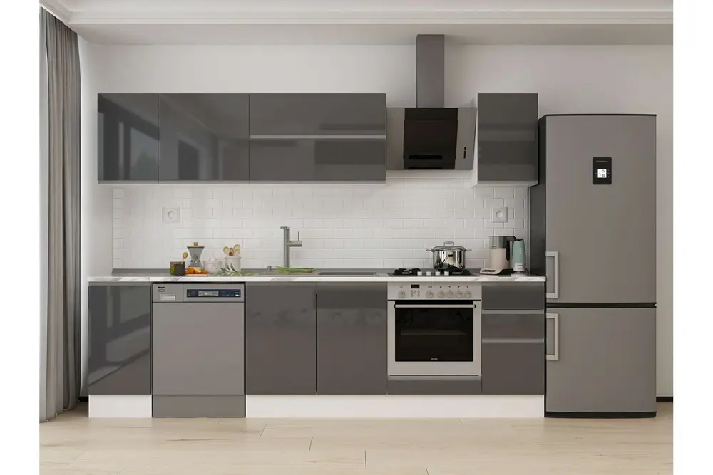 Alvinka 290X210 Cm Mutfak Dolabı, M E90S40S40 2 Antrasit Suntalam