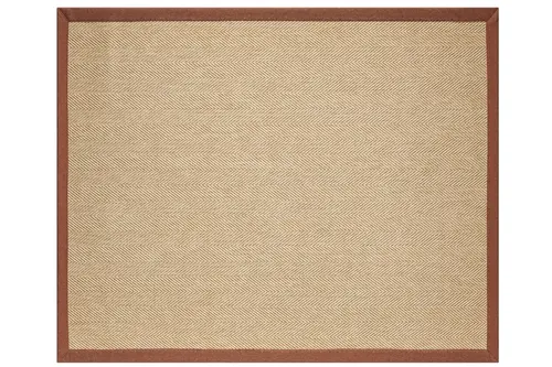 Bordürlü Hasır Dokulu Sisal Makine Halısı, Bej, 80X150