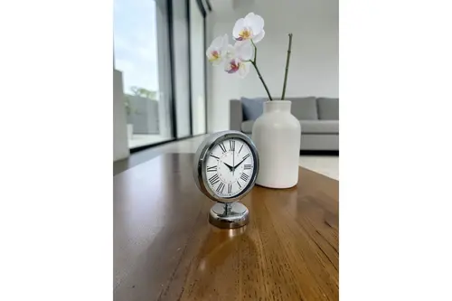 Royal Krom Roma Rakamlı Metal Masa Saati 25X20 Cm