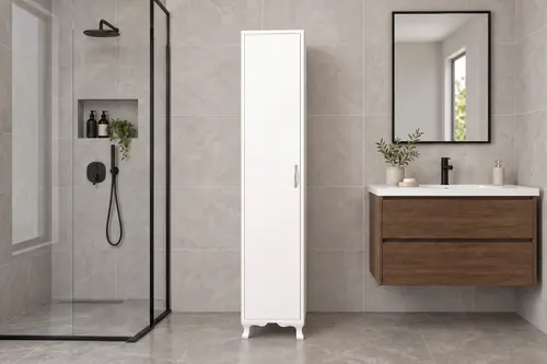 Liza Çok Amaçlı Kiler Banyo Dolabı, Beyaz, 4 Raflı