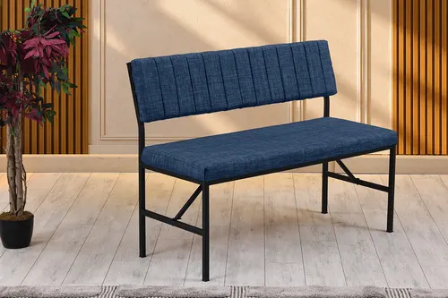 Melody 2 Kişilik Sırtlı Bench, Lacivert, 110 Cm