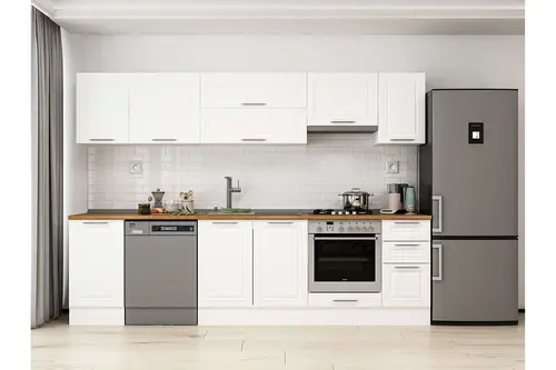 Alvinka 285X210 Cm Klasik Mebran Mutfak Dolabı, M E80S45S40 1 Mebran Beyaz Suntalam
