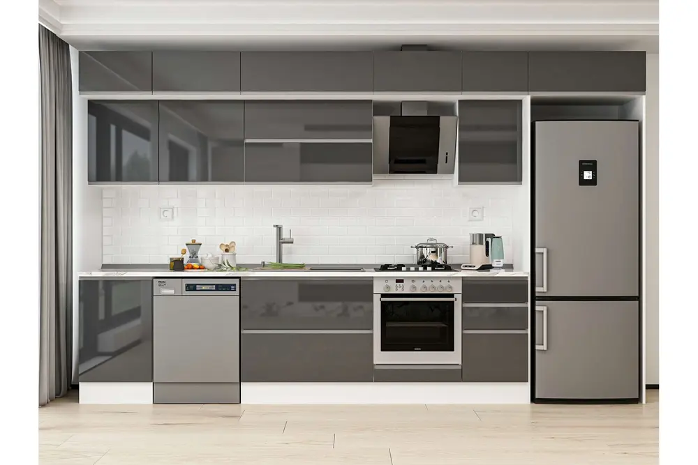 Alvinka 385X240 Cm Mutfak Dolabı, Mb E90S50S45 2 Antrasit Suntalam