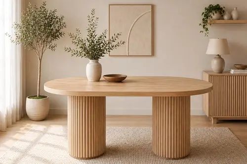 Ptt Oval Mutfak Masası, Meşe, 160 Cm