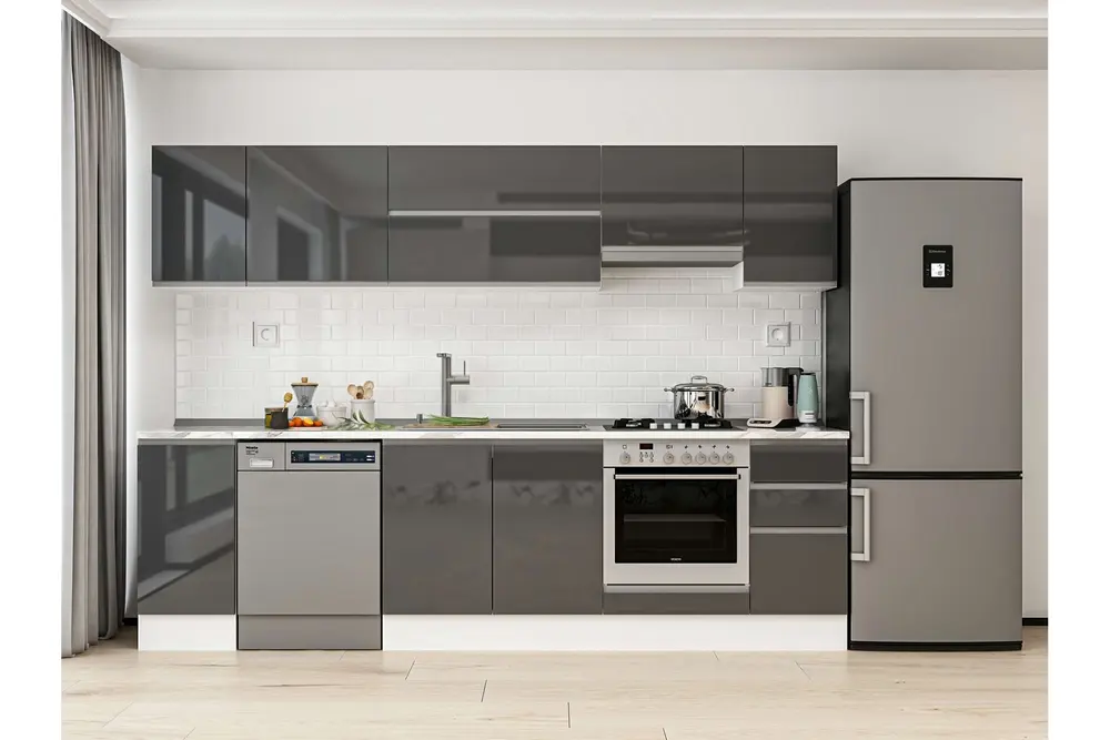 Alvinka 280X210 Cm Mutfak Dolabı, M E80S40S40 1 Antrasit Suntalam