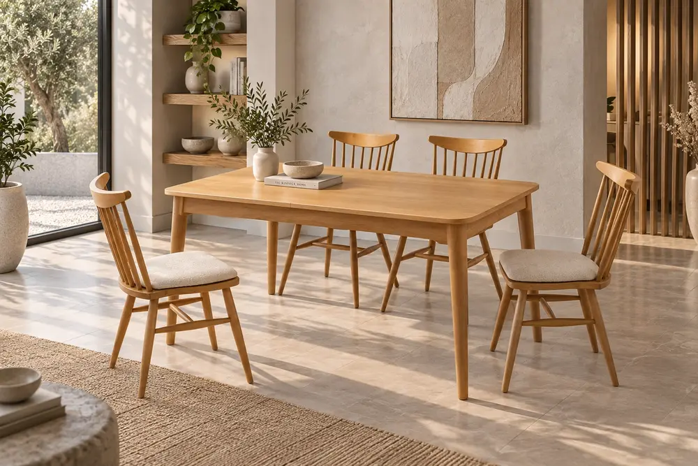 Finike Masa, Kırlangıç Sandalye, Natural, 140X90