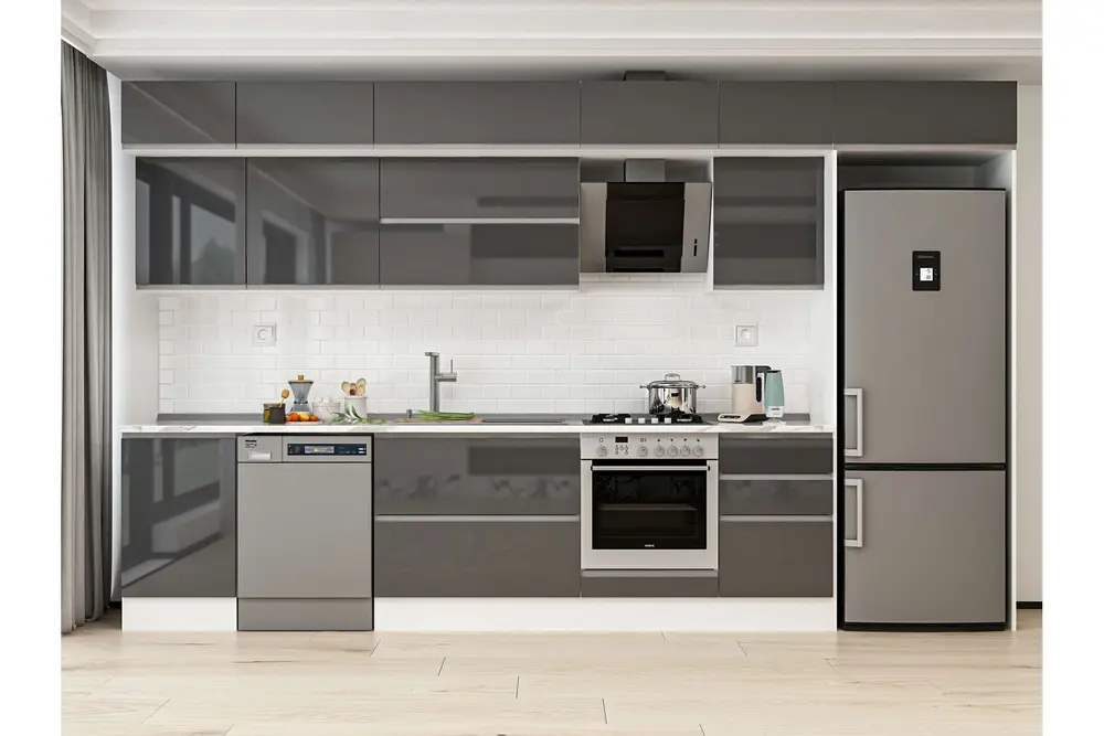 Alvinka 390X240 Cm Mutfak Dolabı, Mb E90S50S50 2 Antrasit Suntalam