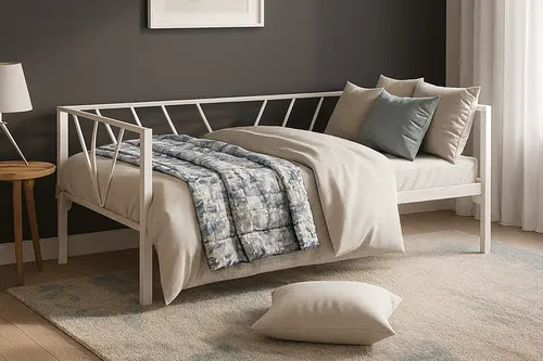 Alchera Daybed Metal Karyola, Beyaz, 90X190